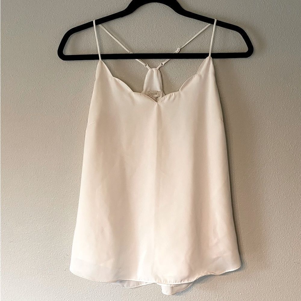 New! Beautiful, J. Crew, Strappy, Flowing, Off-White, Lined Tank. Size 8.
